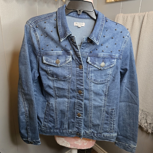 Juicy Couture Jackets & Blazers - Juicy Couture Blue Studded Denim Jacket